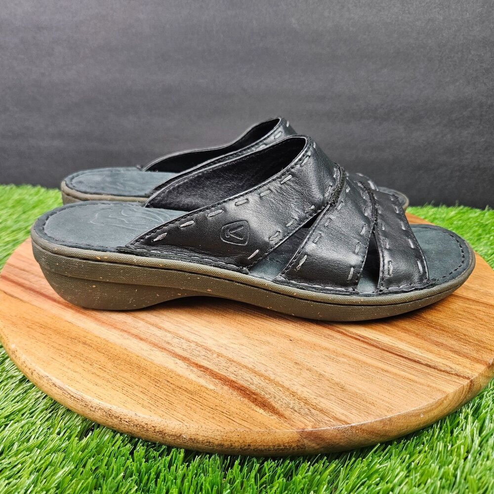KEEN CUSH Sandals Womens Size 10 Black Leather Strappy Activewear Sport Shoes
